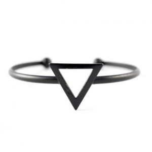 Bracelet jonc triangle noir